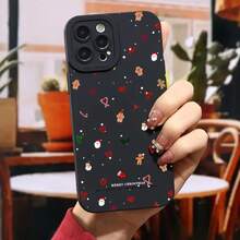 Funda de Teléfono con Patrón Navideño y Ojos de Ángel Escarchados para iPhone 17 aire/16/15/14/13/12/11. Profesional máximo 14/15 más dieciséis E 12/13MINI, X/XR/XSMax, compatible con Samsung Galaxy UN 03/A03core/A04/A04E/A05/A05s/A06/A12/A13/A15/A16/A21s/A24/A25/A32/A34/A35/A54/A55/A81,S10E/S20/S21/S22/S23/S24 FE/Plus/Ultra, F15, M35/M55 Funda para teléfono móvil para Note10/Note10Plus/Note20/Note20Ultra, carcasa suave de TPU, adecuada tanto para hombres como para mujeres, simple y elegante, protección anti-caída. - Negro - Ver 4