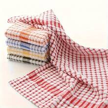 5-Pack Absorbent Plaid Dish Towels - Reusable Kitchen Cleaning Cloths For Drying Dishes And Cleaning Dirty Utensils, Kitchen Towels - 5pcs - View 10