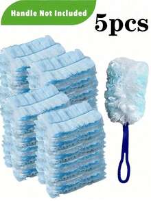 1 套，静电除尘掸，带 10 个可更换除尘刷头，家用除尘刷，手持式除尘扫地刷，洗衣用多用途除尘掸，静电除尘刷头更换 - 轻松清除电子产品、家具、百叶窗和吊扇上的灰尘 - 清洁用品、清洁配件家具、汽车、键盘、清洁用品、清洁工具、圣诞用品