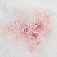 1pc Colorful 3D Embroidered Applique, Suitable For: Wedding Dress, Formal Wear, Veil, Headpiece, Performance Costume, Curtain Decor, DIY Jewelry And Garment Embroidery Accessory