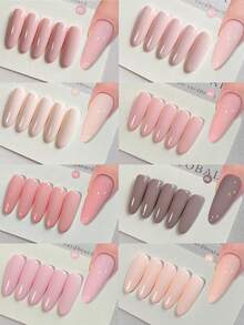 1pc 15ml Pink Series Gel Nail Polish, UV LED Soak Off Nail Gel, Holiday DIY Manicure Design, Suitable For All Seasons Nails - Multicolor - View 8
