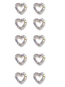 2 Stücke eleganter, minimalistischer, komplett mit Strass verzierter Herz-förmiger Zahnschmuck, exquisite Geschenke ohne Klebstoff