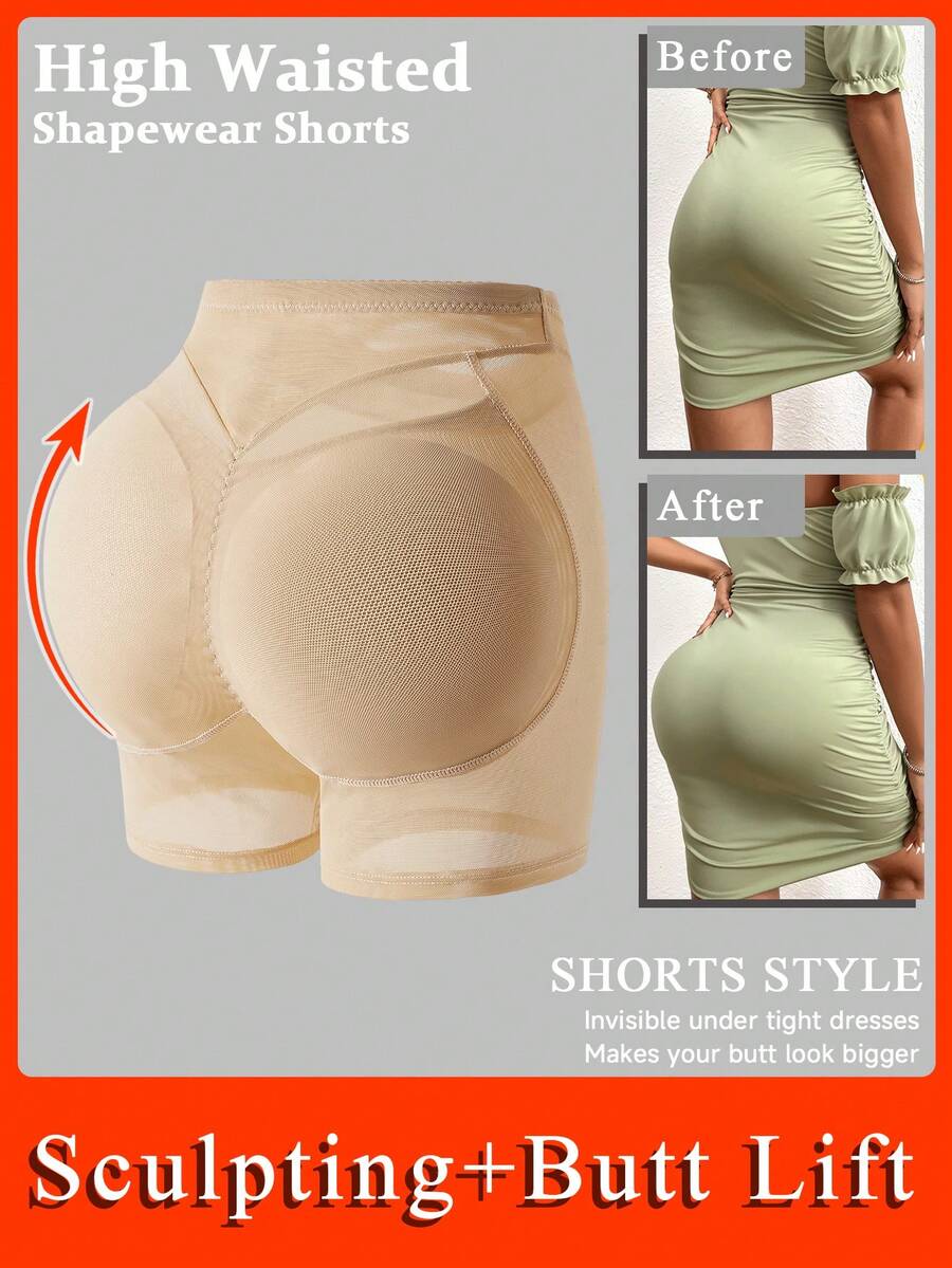 Women's Body Shaping Shorts, Fake Butt Plump Butt Plump Sexy Butt Lifting Butt Belly-Tight Panties, With Pads Removable Sponge Pads, Comfortable Tights And Body Shaping Pants Suitable For Holidays Halloween Christmas Holidays Back To School Season Thanksgiving Valentine's Day Independence Day Padded Butt Lift Shaping Panties Tummy Control Shapewear With Fake Hip Suitable For Prom Parties, Weddings, Vacations, Music Festivals, Gyms, Sports Offices, Home, Daily Private Parties - Màu be - Xem 1