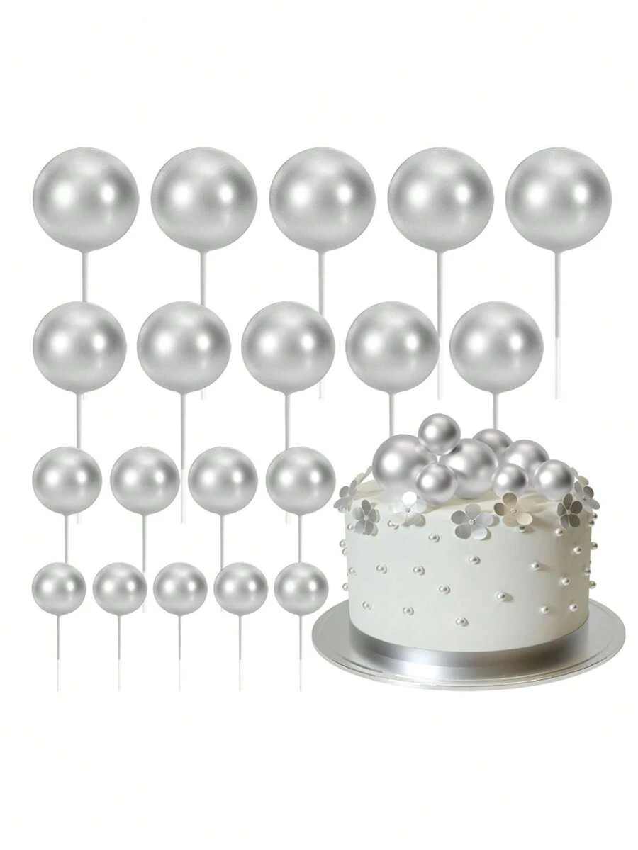 各种尺寸的金色泡沫球，适用于蛋糕装饰、纸杯蛋糕装饰、DIY蛋糕装饰、礼品，适合生日、周年纪念、派对烘焙装饰。 - 彩色 - 查看 1