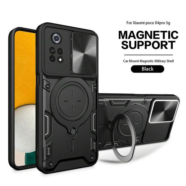 POCO X4 PRO 5G Phone Case With Sliding Camera Lens And Stand
