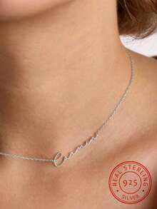 Un collar colgante de plata de ley 925 y elegante con nombre personalizado doble, un regalo único y significativo, un accesorio y joyería de luces cálida y única, accesorios de joyería de lujo para mujeres y hombres