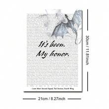 1 tấm tranh có khung/không khung "It's Been My Honor Fourth Wing Quote Poster" in trên vải canvas, hình rồng, tranh treo tường theo phong cách sách, tranh in chữ tối giản dành cho người yêu sách, căn hộ, phòng khách, phòng ngủ, trang trí nhà hiện đại - Nhiều màu - Xem 7