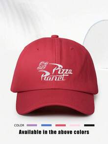 1 件刺绣披萨水洗棒球帽，透气可调节高尔夫网球太阳帽，适合户外夏季时尚弧形帽檐 - 刺繡 - 查看 12