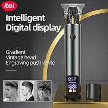 itel ITR-35 LED显示屏理发器，专业精密碳纤维T型刀片，全金属设计，适合男士，用于理发和造型