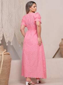 Elegant Women's Dress Simple Embroidery Button Women's All - 3D玫瑰 - 查看 4