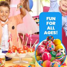 散装弹力球 - 1/5/10/15/20/30/40/50/60/80/100 个装（1 英寸/27 毫米）高弹性混合彩色小橡胶弹力球，儿童派对礼品、儿童游戏奖品、宝箱奖励、礼品袋和自动售货机 - 札染色 - 查看 10