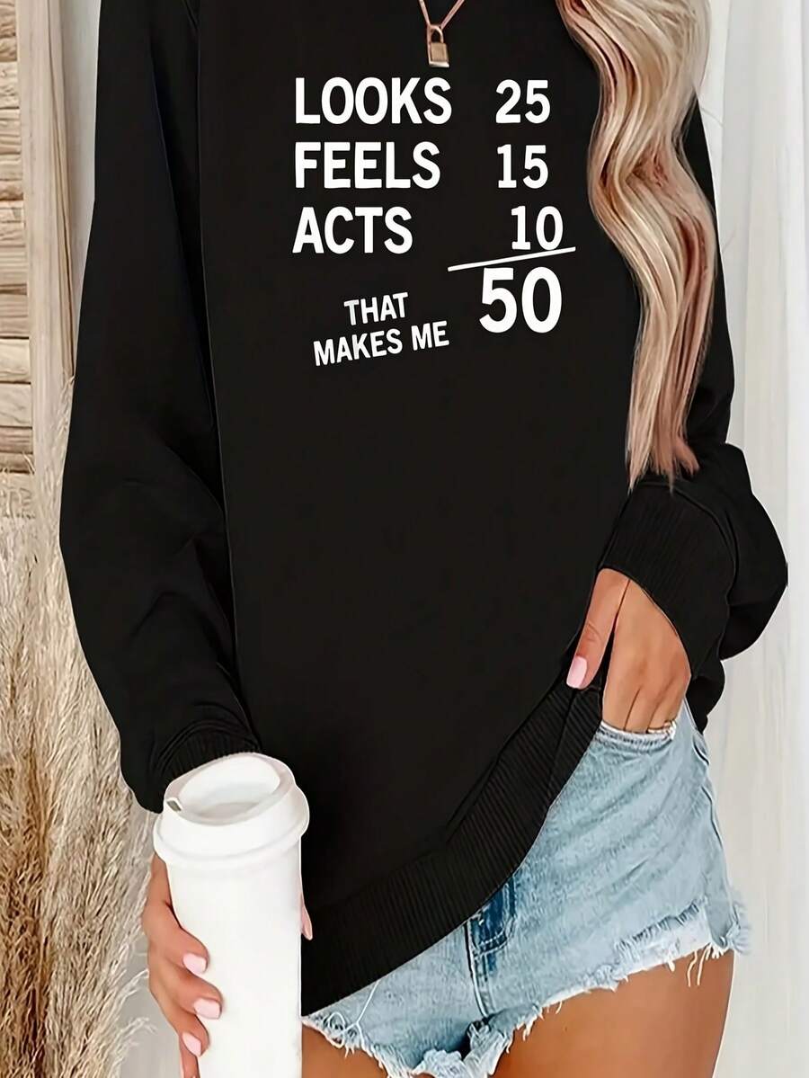 Women's Moon Printed Sweatshirt - Cozy Fall/Winter Pullover, Long Sleeves, Crew Neck, Casual, Perfect For Halloween Party Outfits, Everyday Fall Fashion And Fall/Winter Outfits, Playful Design, Soft Fabric, Comfortable Material, Fashion Apparel