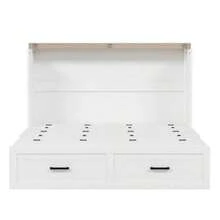 Size Farmhouse Murphy Cabinet Bed With Charging Station, Foldable Platform Bed With Large Storage Drawer Guest - Room, Small Bedroom, White