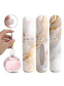 One Piece Of Lipstick Shaped 5ml Marble Perfume Spray Bottle, Refillable, Press Type, With Visual Window, Quick Fragrance Filling/Delicate Fragrance Holding For Dating/Air Travel, Suitable For Family And Friends, Birthday Gifts - Nhiều màu - Xem 3