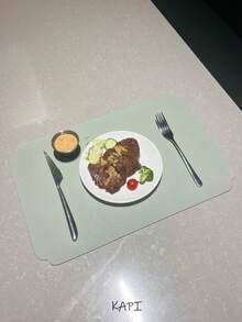 2/4/6pcs PU Placemat Set, Suitable For Indoor & Outdoor Kitchen Dining Table, Washable & Heat Resistant, Wipe Clean Placemats & Coasters, Applicable For Camping, Holiday, Wedding, Party - Multicolor - View 19