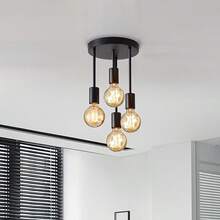 Iron Branch Ceiling Light, Suitable For Dining Room, Living Room, Cafe, Bar, Foyer, Corridor, Balcony - Multicolor - View 5