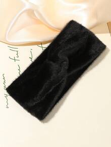 1pc Cute & Cozy Solid Color Plush Bow Headband, Suitable For Daily Life, Outings, Decorative Styling For Women Fall Hair Accessories Autumn Women Bandana Sport Sweatband Yoga Hair Wrap Workout Winter Hair Band For Vacation Outfits Woman Elegant Scarf Summer Outfits - Multicolor - View 11