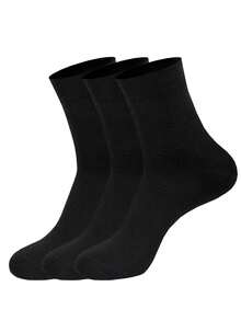 6/3/1 双男士商务袜，舒适柔软，送给爸爸的圣诞礼物，适合寒冷天气、办公室、家居、长袜、黑色袜子、保暖袜、休闲厚款吸湿排汗舒适中筒袜，持久耐用，