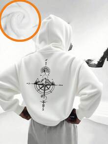 Tween Boy Graphic Print Thermal Lined Sweatshirt, Warm & Comfortable For Autumn/Winter - White - View 4