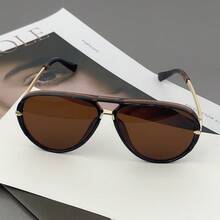 1 件女士复古简约大框时尚眼镜，适合海滩和旅行 - 玳瑁 - 查看 6