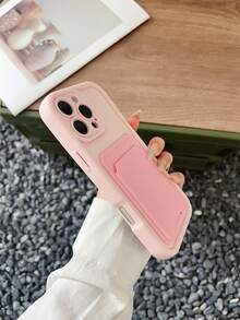 1 pieza Funda de teléfono de unicolor con acabado mate de dopamina, diseño simple y limpio, compatible con iPhone 16 Pro Max, versión internacional, no la versión nacional - Rosa - Ver 3