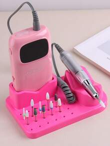 美甲钻机打磨机亚克力收纳盒24孔美甲钻头架收纳化妆品收纳架展示美甲工具 - 彩色 - 查看 9
