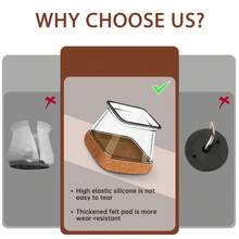 8/16 PIEZAS Protectores de piso para patas de silla, tapas de fieltro de silicona para patas de silla, almohadillas para muebles para pisos de madera dura, deslizadores de muebles para patas de silla, protección inferior reforzada antideslizante, reducción de ruido sin rayones, adecuado para sala de estar, cocina, dormitorio (cuadrado)