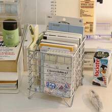 Metal Wire Storage Basket, Creative Desktop Organizer Basket, Wrought Iron Storage Rack, Office Desk Organizer Basket - Coffee Capsule Storage Box - Multi-Function Desktop Storage Box - Bathroom Toiletries Storage - Suitable For Kitchen, Bathroom, Living Room, Bedroom, Office And Other Spaces, Desktop Organizer, Storage Box, Tissue Box, Cosmetic Storage Box, Pen Holder, Essential For Back To School - Multicolor - View 11