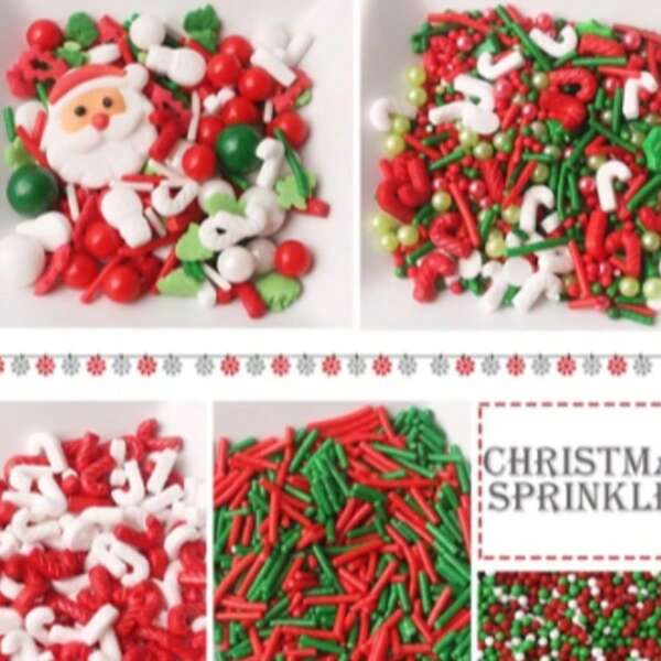 Christmas Decorative Sugar Beads - Santa/Tree Shapes For Festive Baking Christmas Christmas Decorations Christmas Pajamas Christmas Gifts Christmas Decor