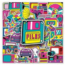 50pcs/Pack 80s Cartoon Retro Graffiti Stickers, Reusable Stickers Suitable For Holidays Decoration (Halloween, Christmas, Easter), DIY On Water Bottles, Laptops, Skateboards, Vibrant Aesthetic Graffiti Set For Journals, Scrapbooks, Party Supplies, Great For Winter, New Year