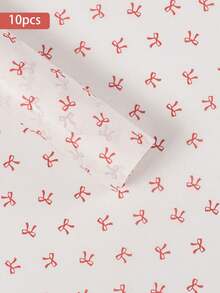 10pcs Pink Bow Tissue Paper For Gift Packaging, Cute Bouquet Packaging For Party Decoration, Gift Packaging For Birthdays, Weddings Gift Box, Gift Wrapping Supplies, Christmas Decorations