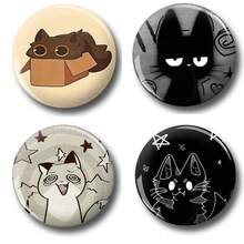 1 件 4.4 厘米/1.73 英寸图案安全别针徽章、纽扣徽章、胸针徽章，适合佩戴在衣服、包包、背包上，是送给家人和朋友的有趣礼物 - 彩色 - 查看 1