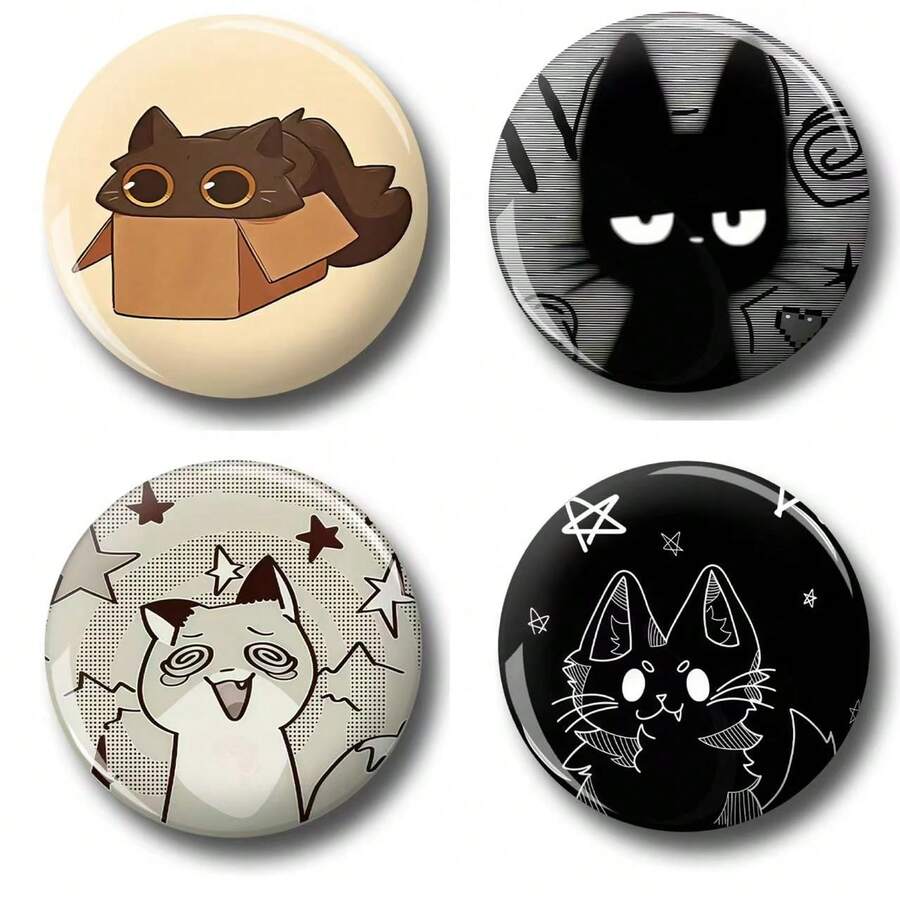 1 件 4.4 厘米/1.73 英寸图案安全别针徽章、纽扣徽章、胸针徽章，适合佩戴在衣服、包包、背包上，是送给家人和朋友的有趣礼物 - 彩色 - 查看 1