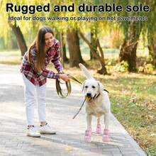 Dog Shoes For Hot Pavement,Non-Slip Waterproof Breathable Easy To Clean Put On And Take Off Dog Boots,Paw Protector For Hot Summer Roads Winter Snow (Pink, Size 8:(315"X256")(L*W)) - ColorA - 查看 6