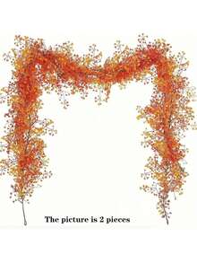 2/1pc 64.9in Artificial Fall Wreaths, Greenery Ivy Wreaths, Hanging Fake Plants & Ferns - Vibrant Autumn Hues, For Halloween Thanksgiving, Indoor Outdoor Home Garden Wedding Farmhouse, Mantel Table Centerpieces, Fall Halloween Home Room Decor, Room Decor, Home Decor, Birthday Decor, Party Decor, Wedding Decor, Wedding, Artificial Plants, Fall Decor