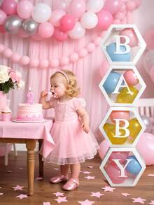 透明字母婴儿淋浴盒生日婚礼定制名字气球盒，生日派对装饰，性别揭示，装饰，圣诞装饰大透明盒，生日装饰背景，节日派对装饰，家居装饰，壁炉装饰，婴儿淋浴盒，背景摄影道具 - 彩色 - 查看 9