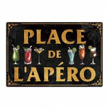 Putuo Decor Putuo Decor 1 pièce Panneau métallique vintage français, La Prière de l'Apéro, Décoration murale pour maison, ferme, bar, pub, club, Man Cave, 7,8 x 11,8 pouces