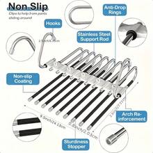 9-Tier Hanger Saves Space. Multi-Functional Hanger Made Of Stainless Steel, Suitable For Storing Pants, Jeans, Leggings, Long Pants, Antique Black Ones. - Black - View 4