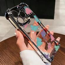 Funda de Teléfono de Dinosaurio de Pantalla Completa, Linda Caricatura para 17 16 15 14 13 12 11 Pro X XR XS 8 Plus, Resistente a Impactos, Transparente, Cubierta Trasera Suave - Colores mixtos - Ver 5