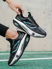 Men's Lightweight Breathable Running Shoes - Low-Top Stable Design, Rubber Sole Suitable For Road, Trail & Gym Training - Comfortable For All Seasons, Full Size Range, (Black/Orange), Sports & Casual Shoes, Fashionable Minimalist Fabric