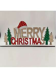 3件套木制圣诞装饰品 | 圣诞老人、雪人、驯鹿，色彩缤纷的艺术设计 | 传递节日祝福 | 无需电池，无需羽毛，桌面摆件，节日装饰，圣诞家居礼物，圣诞装饰品 - 彩色 - 查看 12