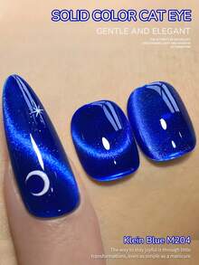 XEIJAYI 1pc 15ml Blue Cat Eye Nail Gel, Semi-Permanent Nail Soak-Off UV LED Nail Salon DIY Nail Gel - Royal Blue - View 5