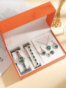 5 Stücke/Set Neue Mode Stahlarmband Uhren für Frauen, minimalistisches Design, Quarzwerk, geeignet für den täglichen Gebrauch, Geburtstag, Jahrestag, Halloween und andere Feiertagsgeschenke, ohne Geschenkbox