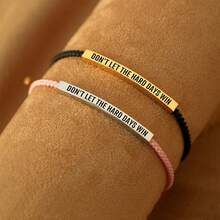Inspire Bracelet Remember Who F You Are/DONT LET HARD DAYS WIN - Elegant Design With Unique Patterns And Tone - 黑金色 - 查看 11