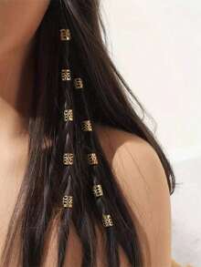 60-Piece Dreadlock Bead Set, Including Metallic Gold Braiding Rings, Headbands And Claw Clips. Suitable For Occasions Like Parties And Vacations – Also Perfect As A Gift For Friends.