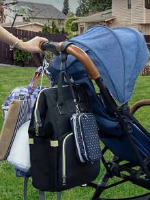 1PC PU Leather High Load Capacity Stroller Hook; Deluxe Universal Stroller Hook Accessories; Portable Carriage Bag Storage Stroller Clip, Premium Stroller Hook; High Load Universal Stroller Hook Accessories; Portable Stroller Bag Storage Stroller Hook, Faux Leather Stroller Hook, Multi-Functional And Durable Bag Rack, Convenient For Shopping And Traveling, The Perfect Gift For Parents. (Color Style Random) - Multicolor - View 2