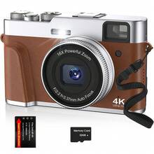 SONGDIAN 48MP 4K Digital Camera, Dual Front & Rear Cameras, Auto Focus, Flash, 16X Digital Zoom, 6-Axis Stabilization, 2.8" Large Screen, Suitable For Photography, Videography, Vlogging Or Selfie, Ideal For Beginners, Includes 32GB Memory Card And 1050mAh Battery