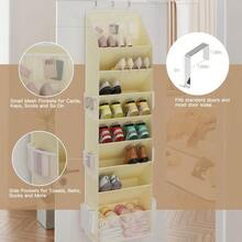 Shoe Storage Over The Door Shoe Organizer Hanging Closet Shoe Storage With Large Deep Pockets Fits 1624 Pairs Of Sneakers Sandals Boots Beige