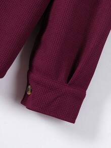 2pcs Men's Casual Solid Color Shirt With Dual Pockets & Collar + Pants Set, Lightweight Sporty Vacation Outfit, Spring/Autumn