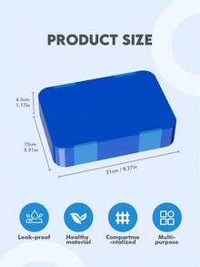 Bento Lunch Box – Leakproof Lunch Container with 5 Compartments, Reusable Meal Prep Snack Box, Portion Control Lunchbox for Kids & Adults, School, Office, Travel & Picnic Food Storage - 藍色 - 查看 3